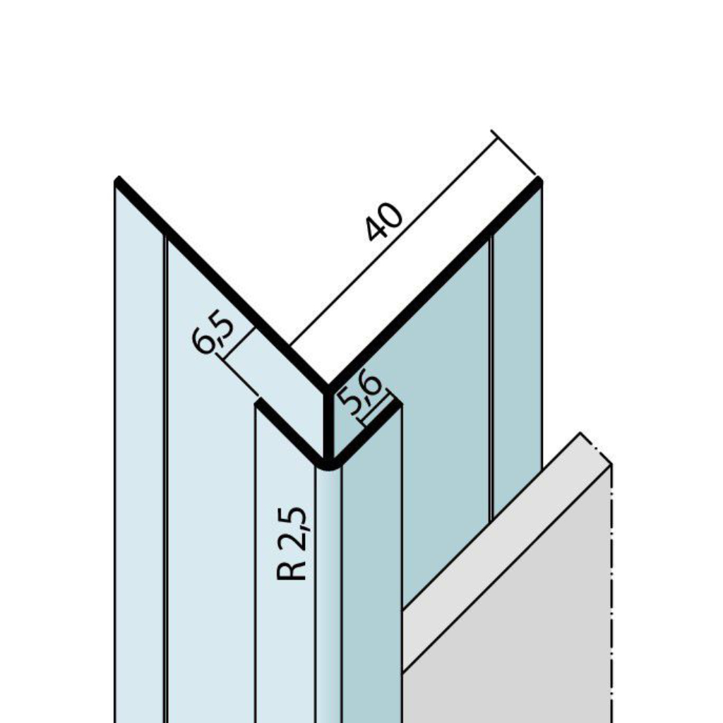 Kantenprofil mit Schnittkantenüberdeckung Alu 9444/9445