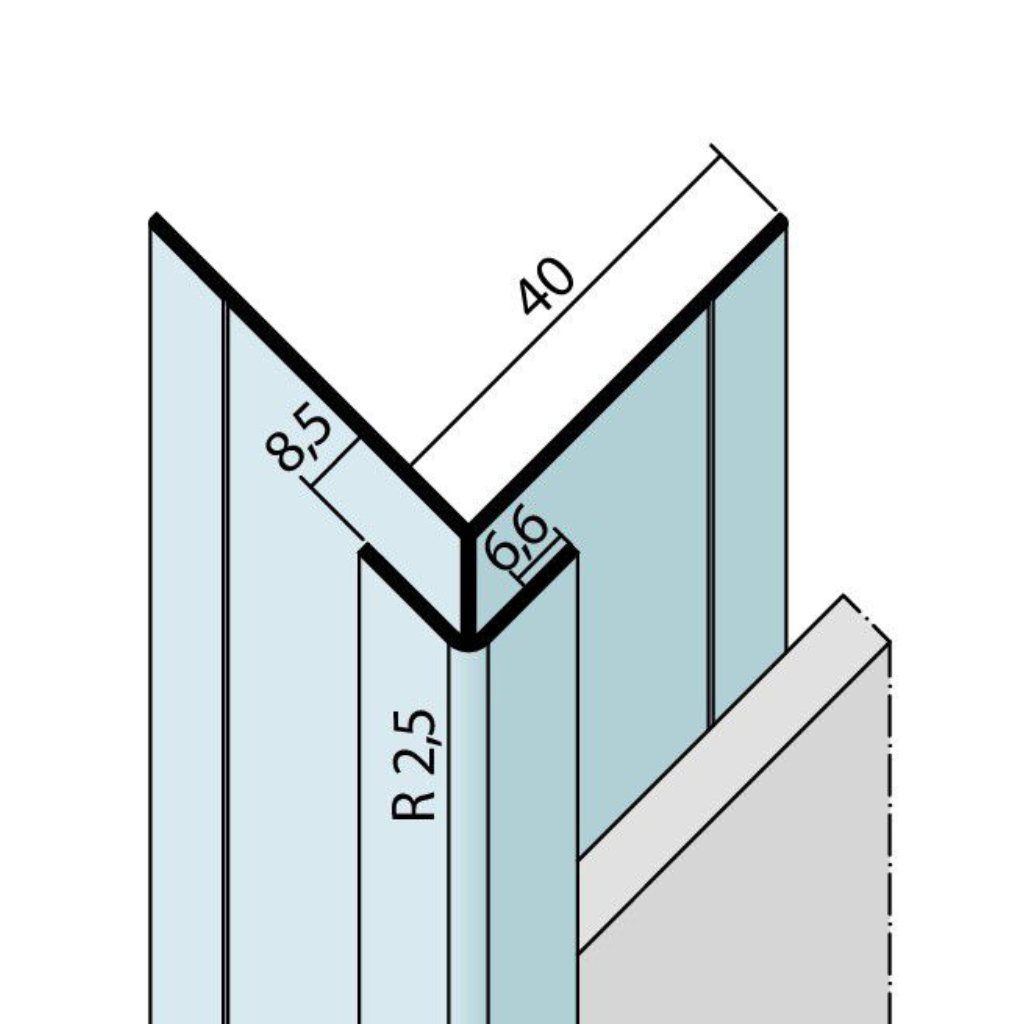 Kantenprofil mit Schnittkantenüberdeckung Alu 9446/9447