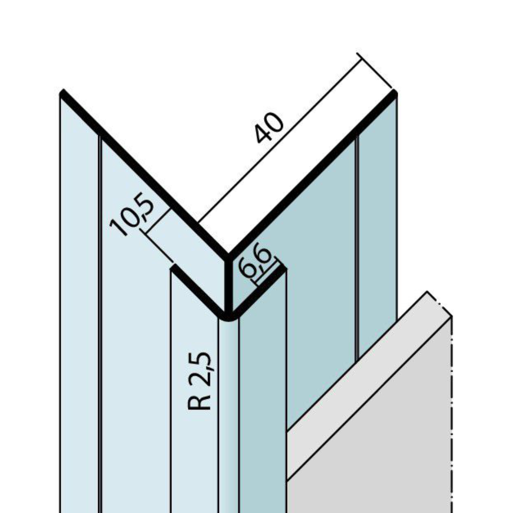 Kantenprofil mit Schnittkantenüberdeckung Alu 9448/9449