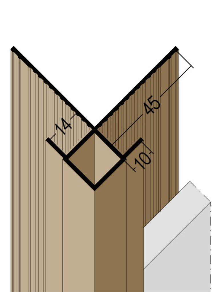 Kantenprofil mit Schnittkantenüberdeckung PVC 3504