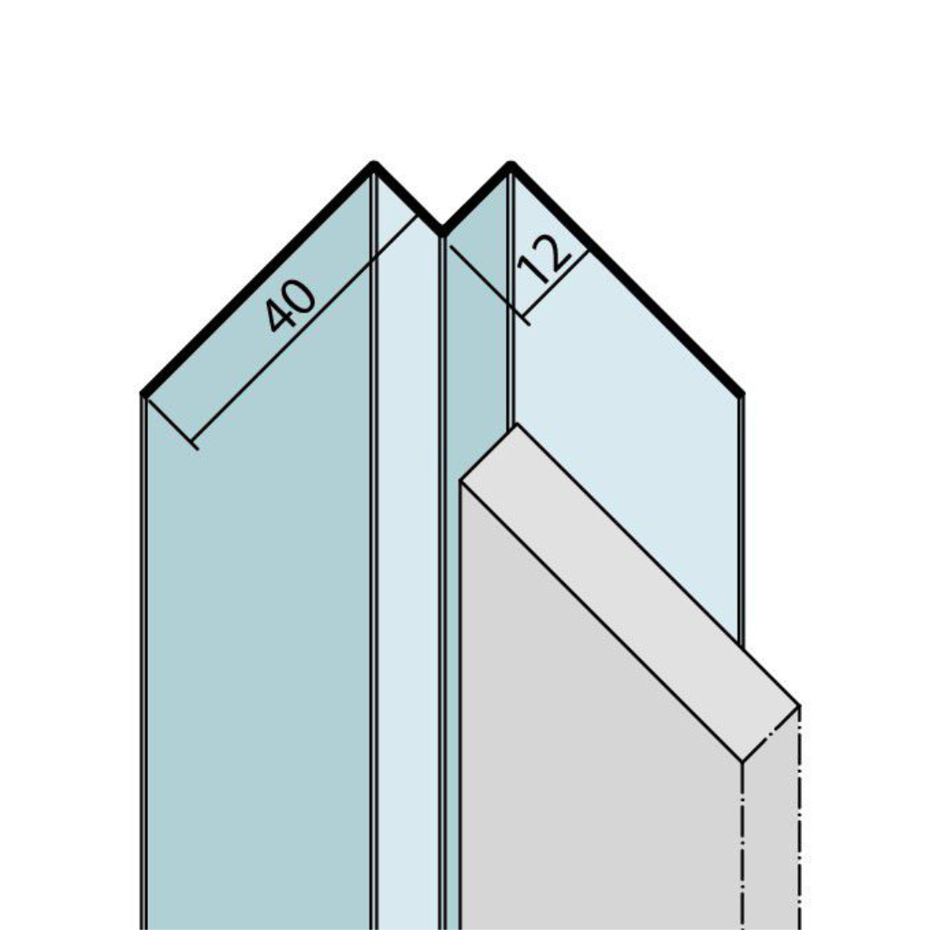 Kantenprofil für Innenecken Alu 9432