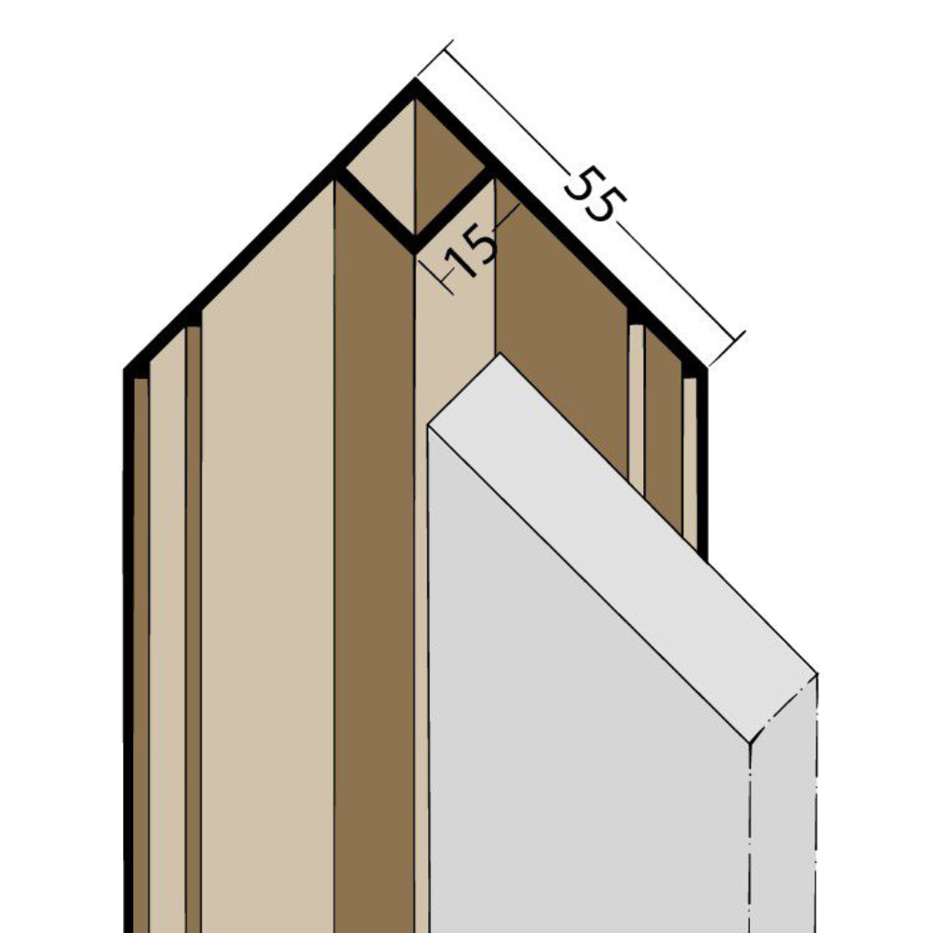 Kantenprofil für Innenecken PVC 3505