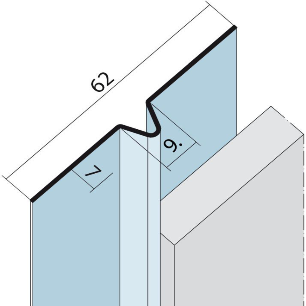 Fugenprofil vertikal und horizontal Alu schwarz 09054