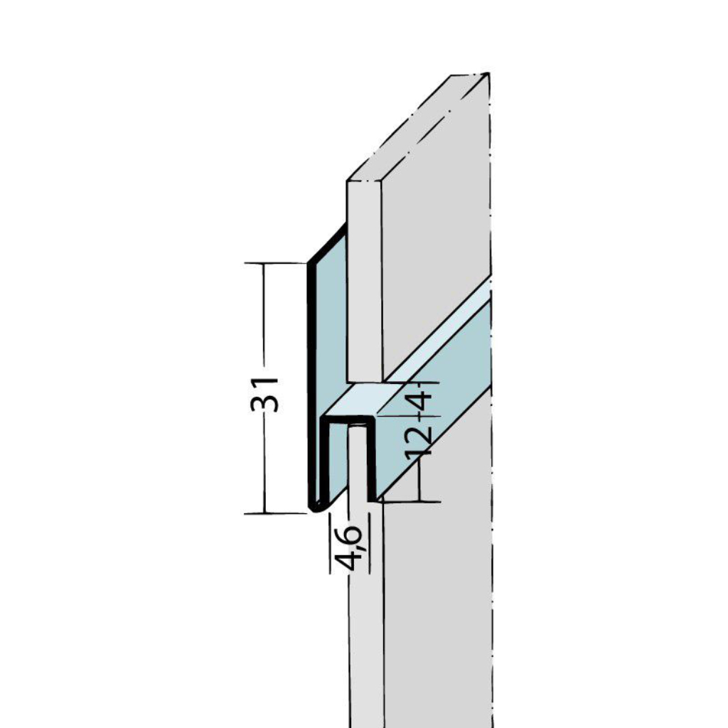 Fugen-h-Profil horizontal Alu schwarz 9047