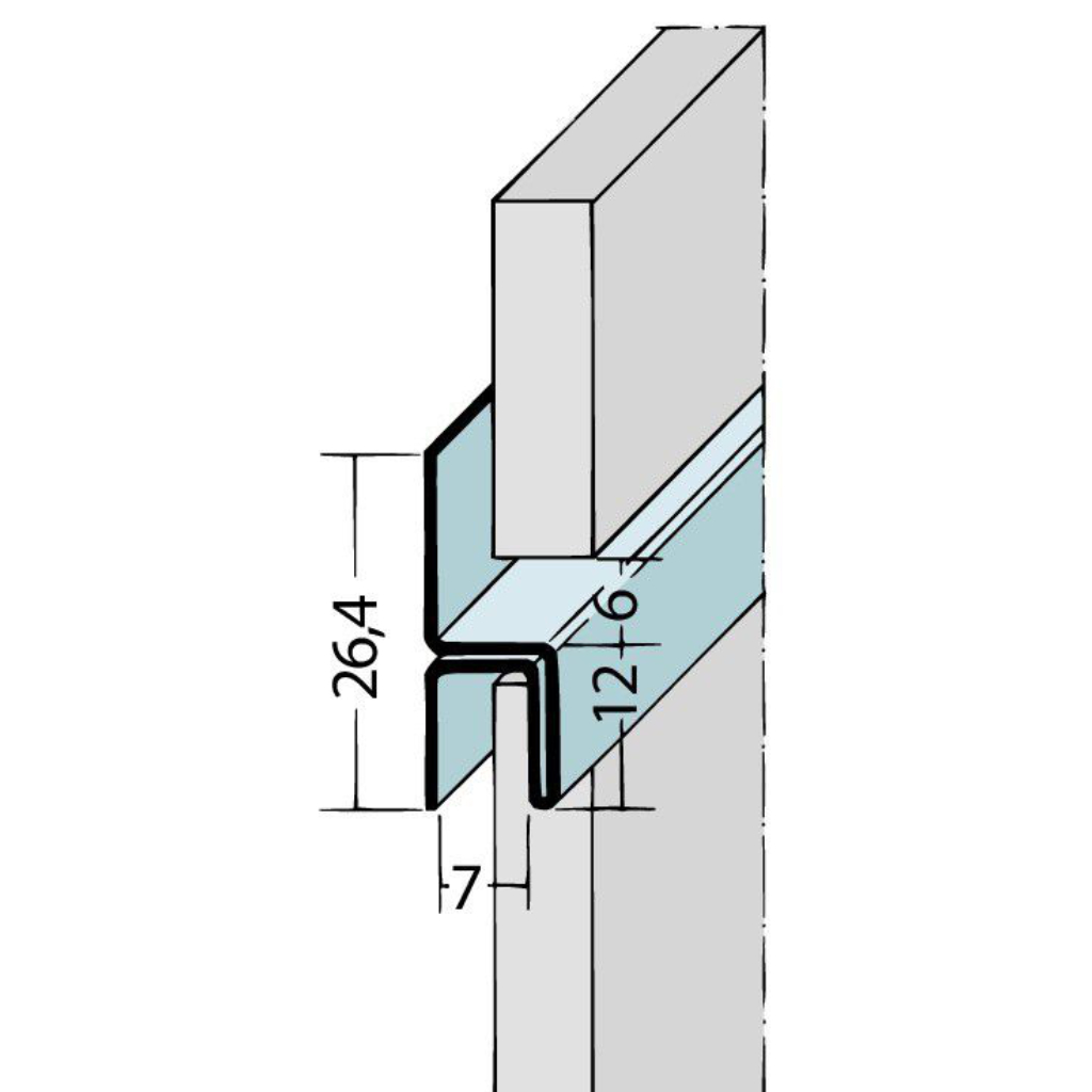 Fugen-h-Profil horizontal Alu 9061/9048