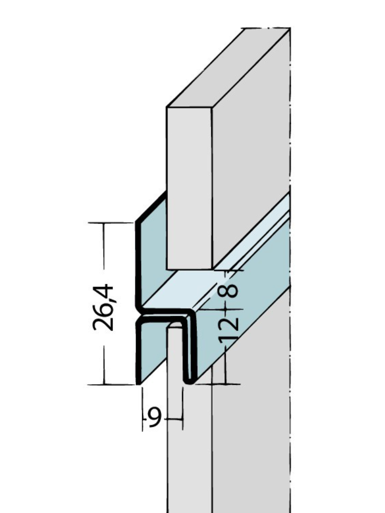 Fugen-h-Profil horizontal Alu 9062/9049