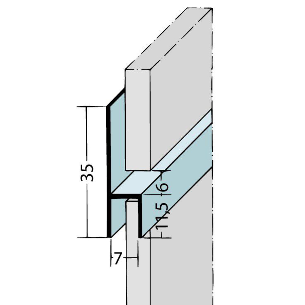 Fugen-h-Profil horizontal Alu EV1 9086