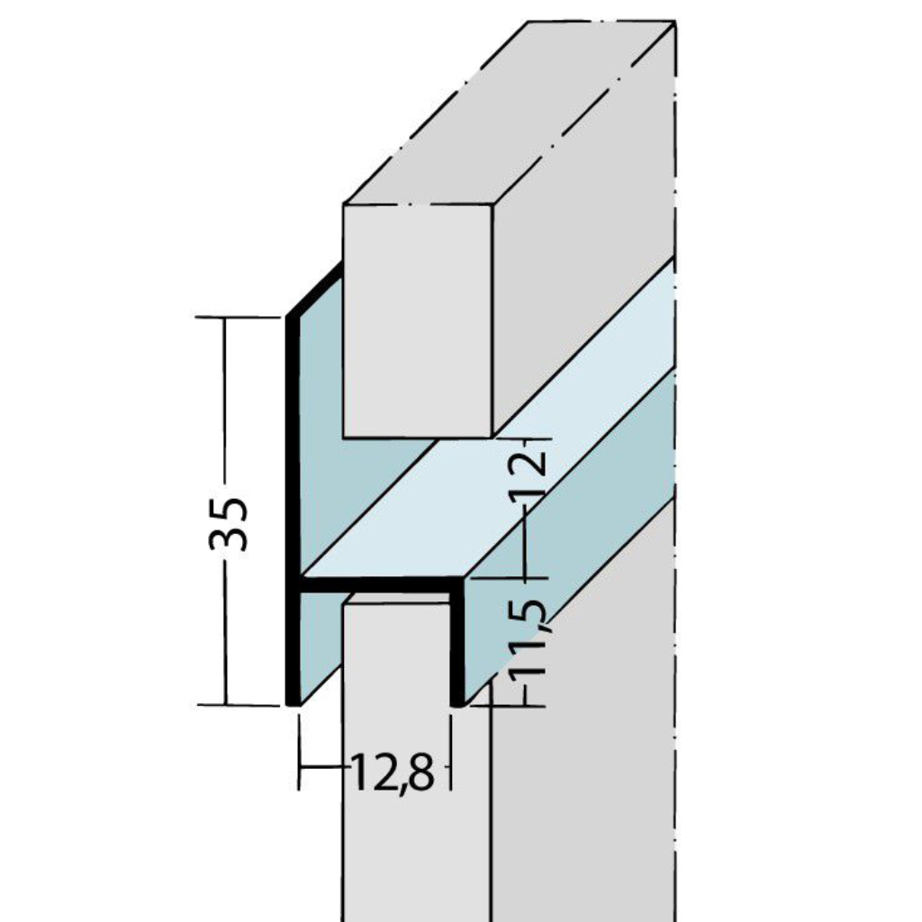 Fugen-h-Profil horizontal Alu EV1 9089