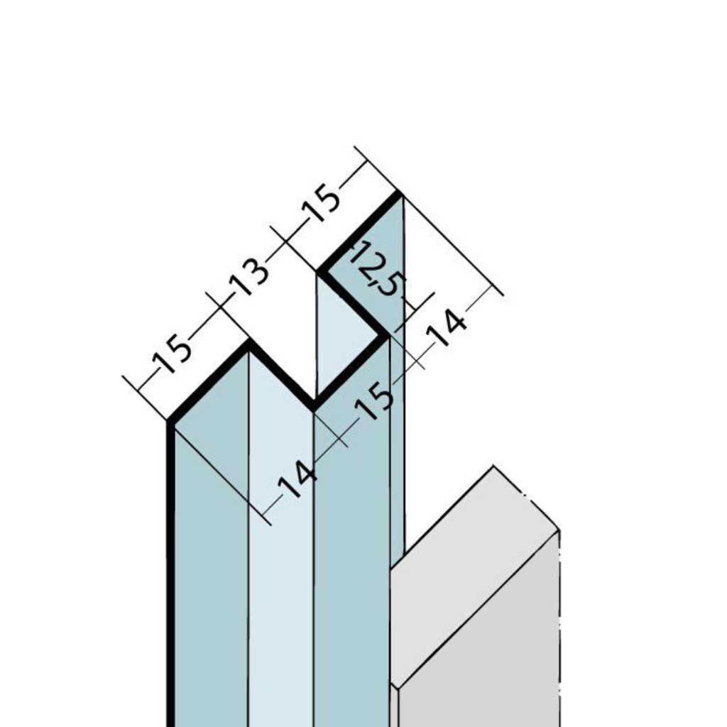 Fugenprofil vertikal Hutprofil Alu 9311