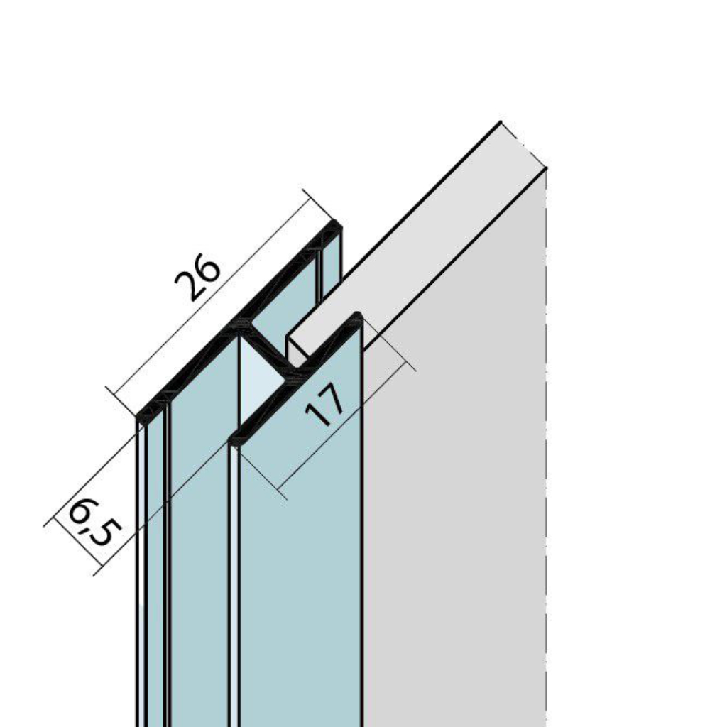 Fugenprofil vertikal Doppel-T-Profil Alu EV1 9736