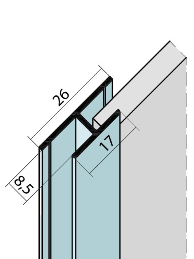 Fugenprofil vertikal Doppel-T-Profil Alu EV1 9738