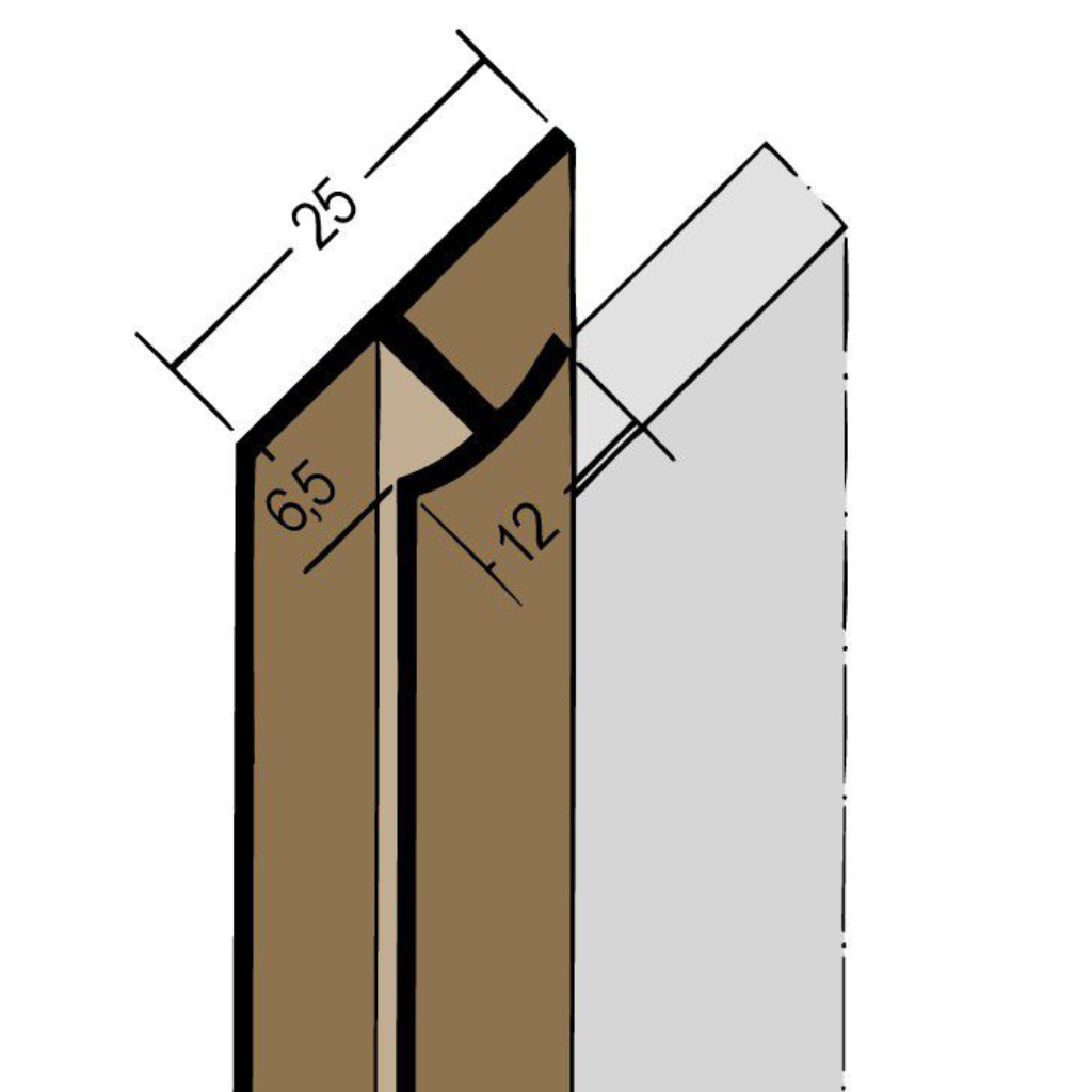 Fugenprofil vertikal Doppel-T-Profil PVC 03557 250,0 10