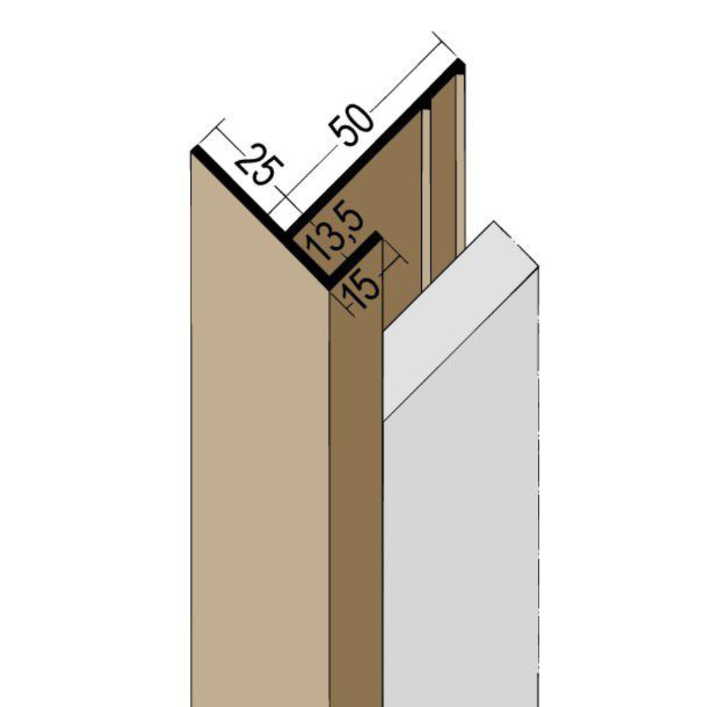 Anschlussprofil mit Schnittkantenüberdeckung PVC 3560