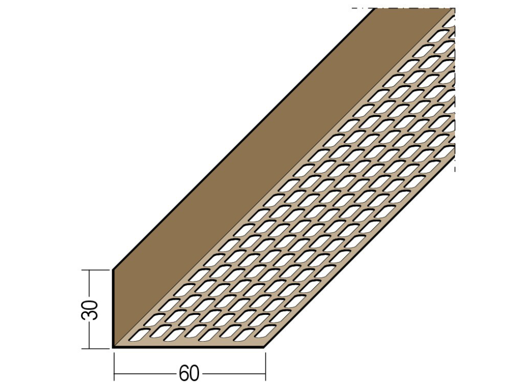 Lüftungswinkel einseitige Ovallochung PVC 03833 250,0 47