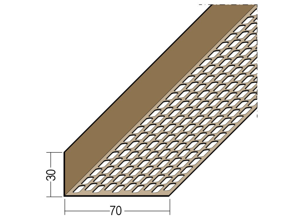 Lüftungswinkel einseitige Ovallochung PVC 3834