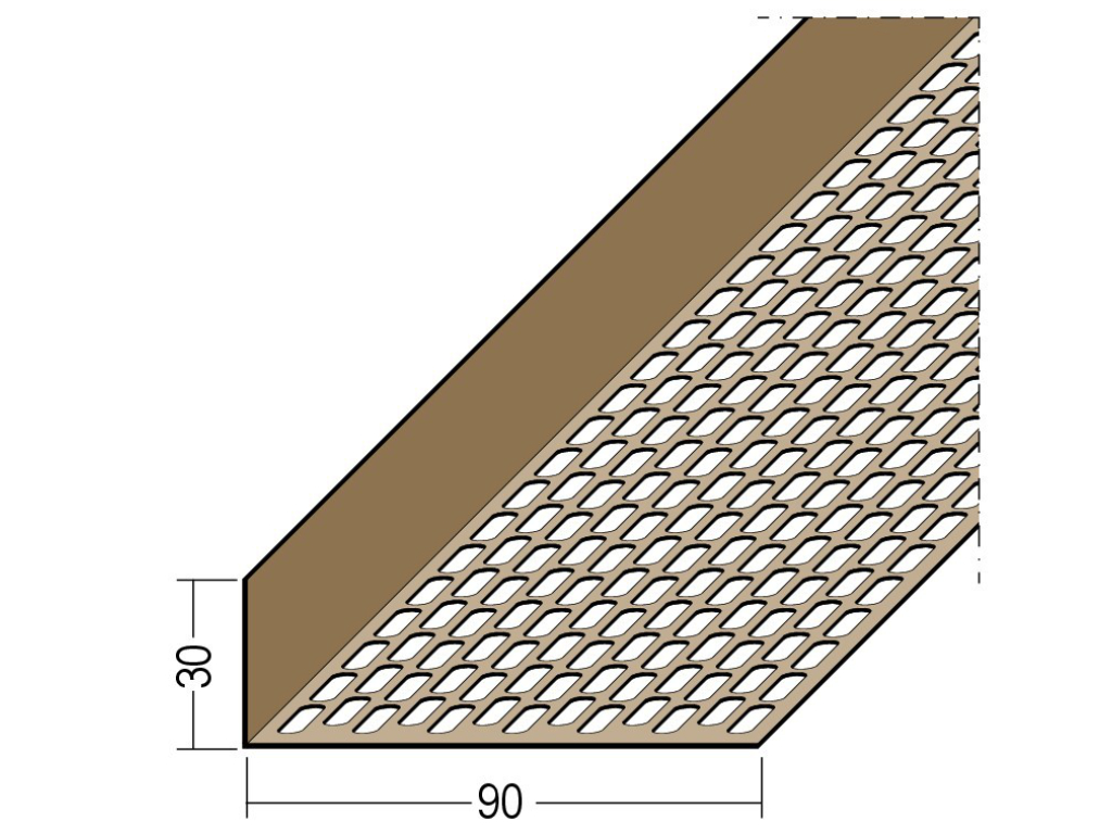 Lüftungswinkel einseitige Ovallochung PVC 03836 250,0 10