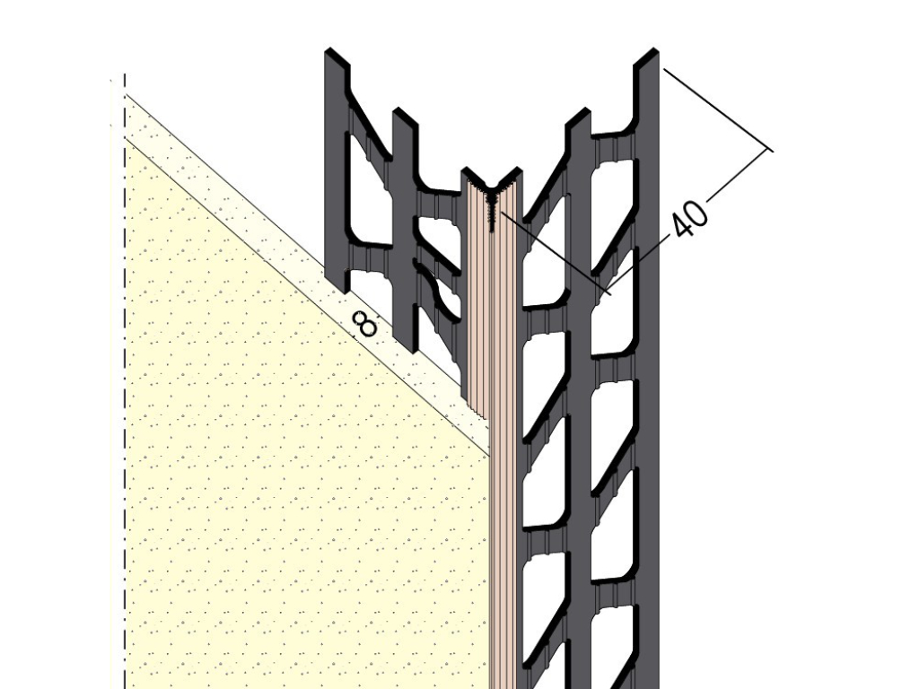 Kantenprofil Ypsilon für den Innen- und Außenputz
