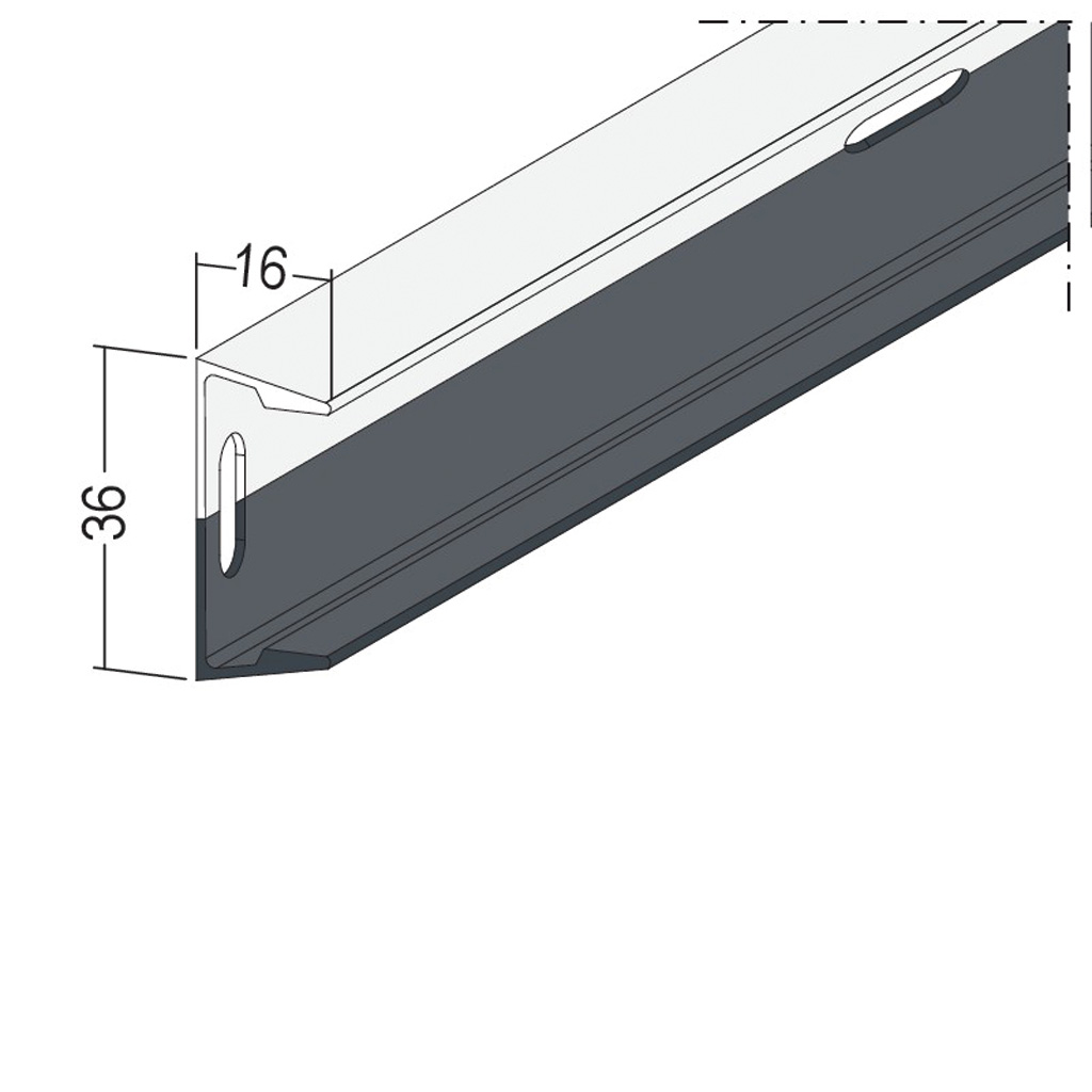 Noppenbahnprofil Universal - Grundprofil Aluminium 90527