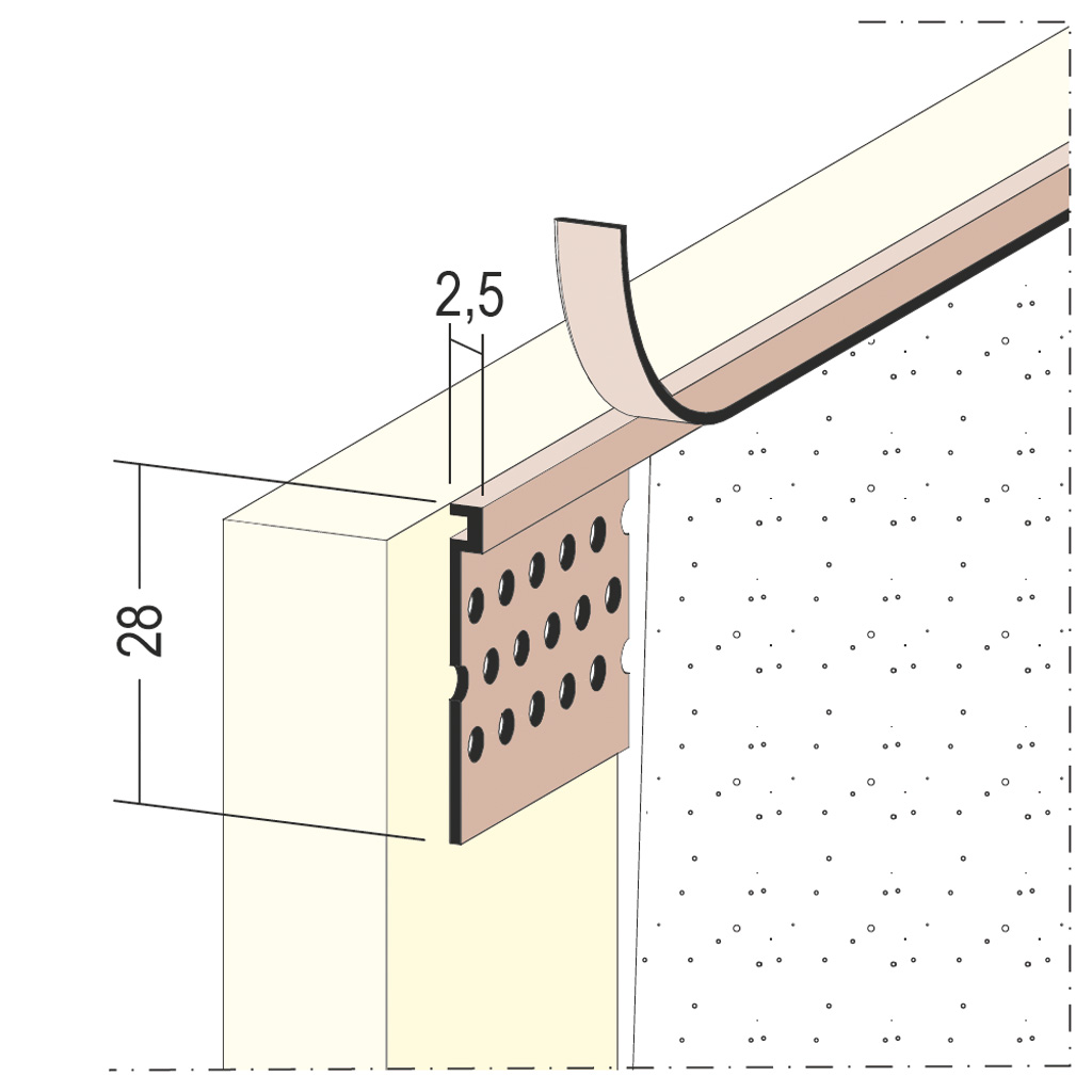 Abschlussprofil für den Trockenbau 37862