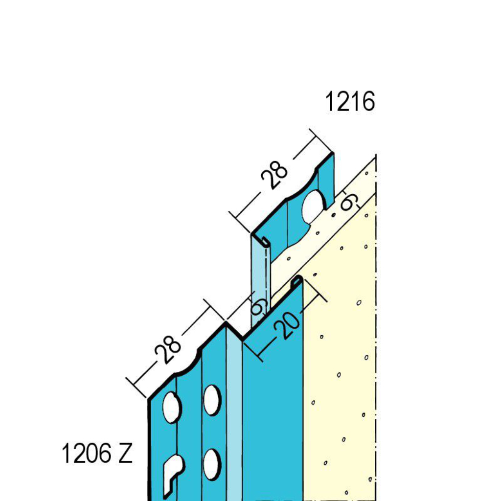 Dehnungsfugenprofil für den Innenputz 1206 Z