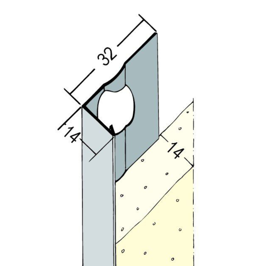 Abschlussprofil f.den Innen-u.Außenputz 09110 WEIß GRUNDIERT