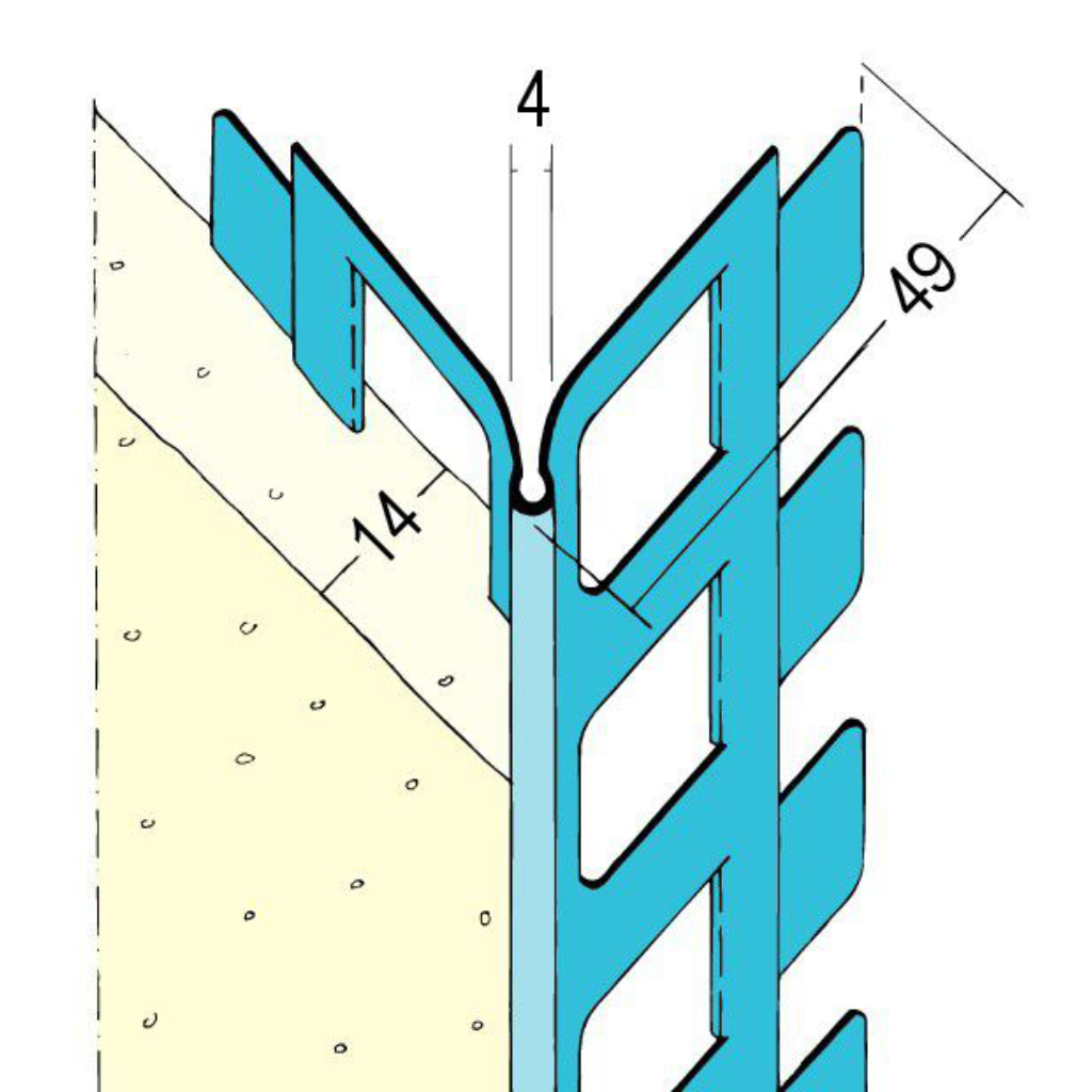Kantenprofil für den Innen- und Außenputz 01024 250,0 Z
