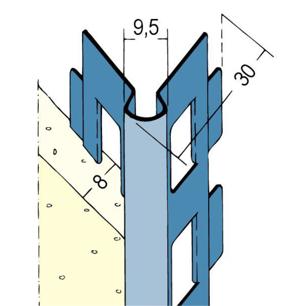 Kantenprofil für den Innen- und Außenputz 02215 260,0