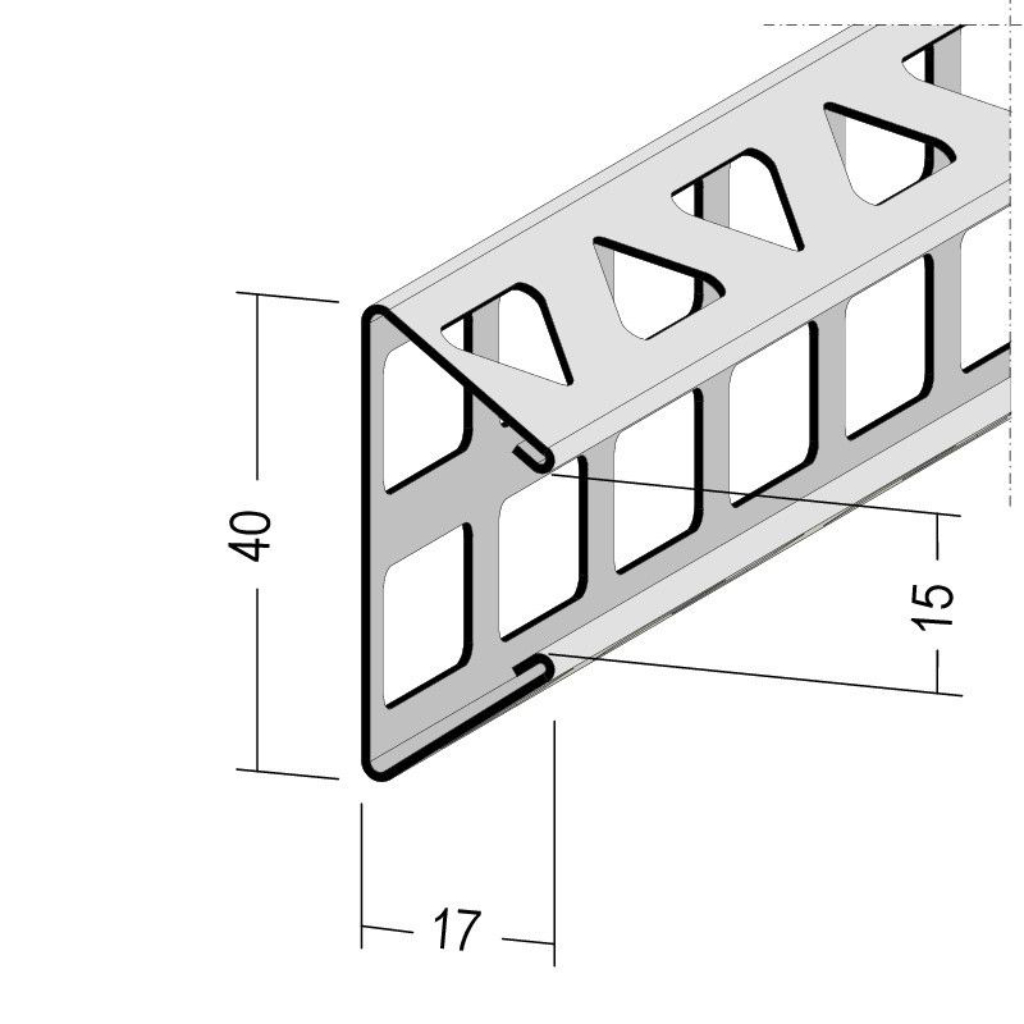 Bossenprofil für den Innen- und Außenputz 9293