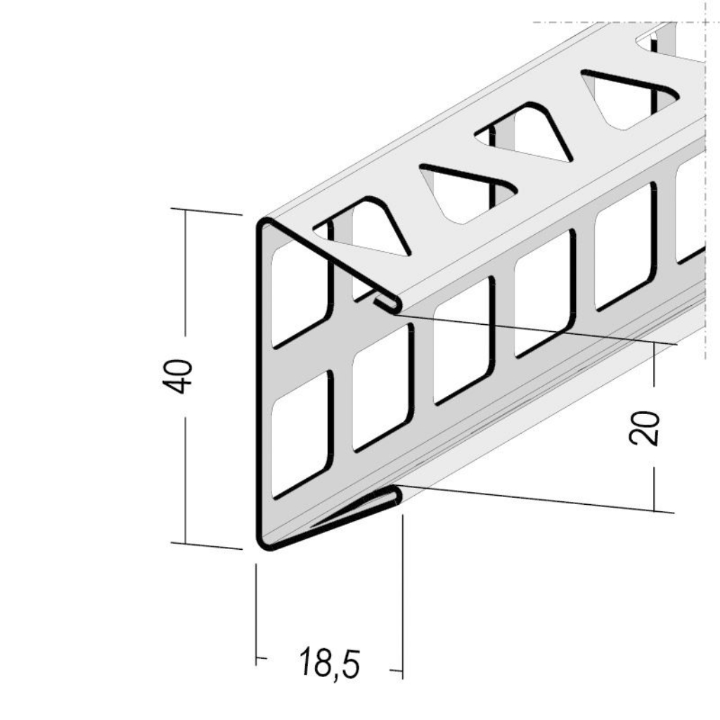Bossenprofil für den Innen- und Außenputz 9294