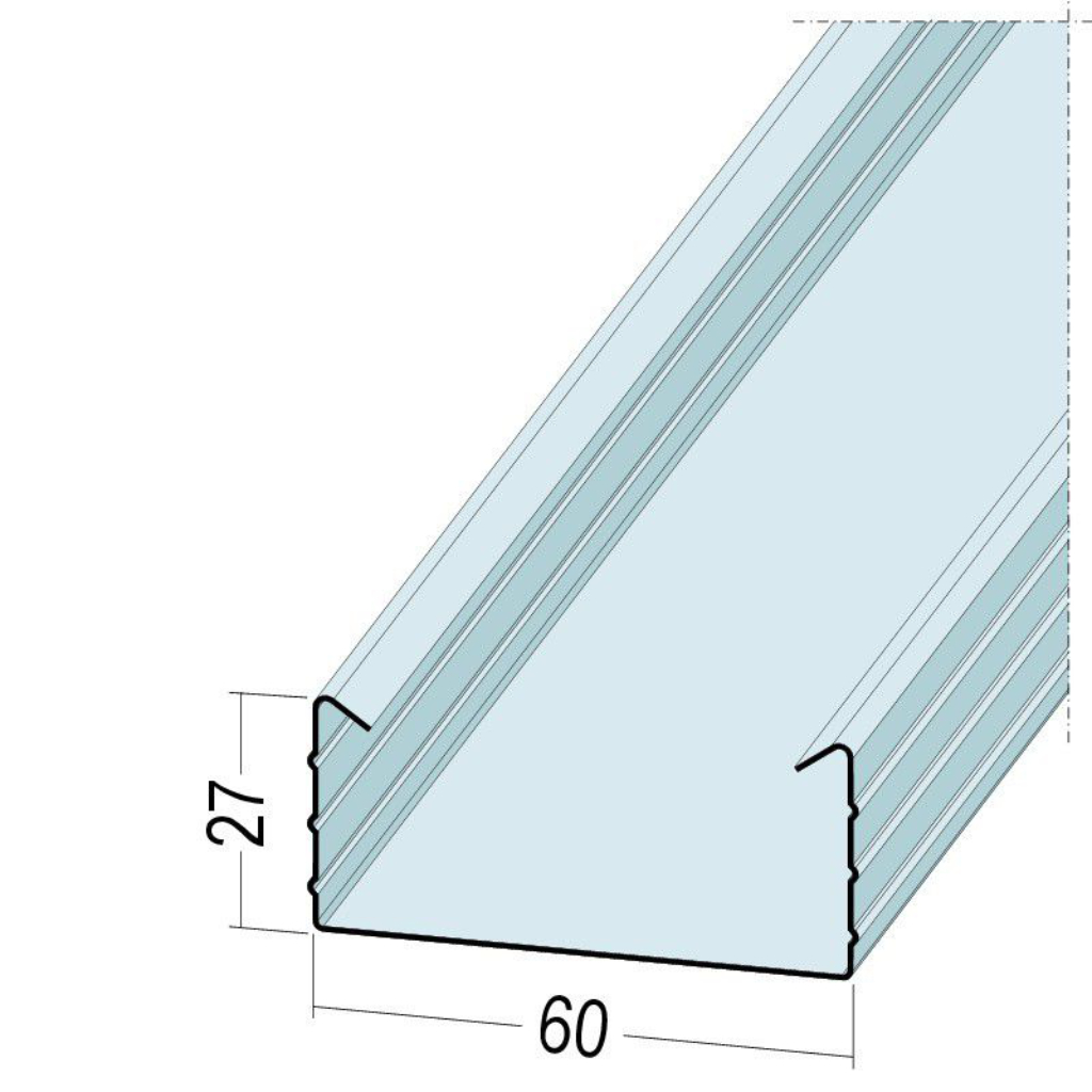 C-Deckenprofil glatt mit kantigem Umbug 5128