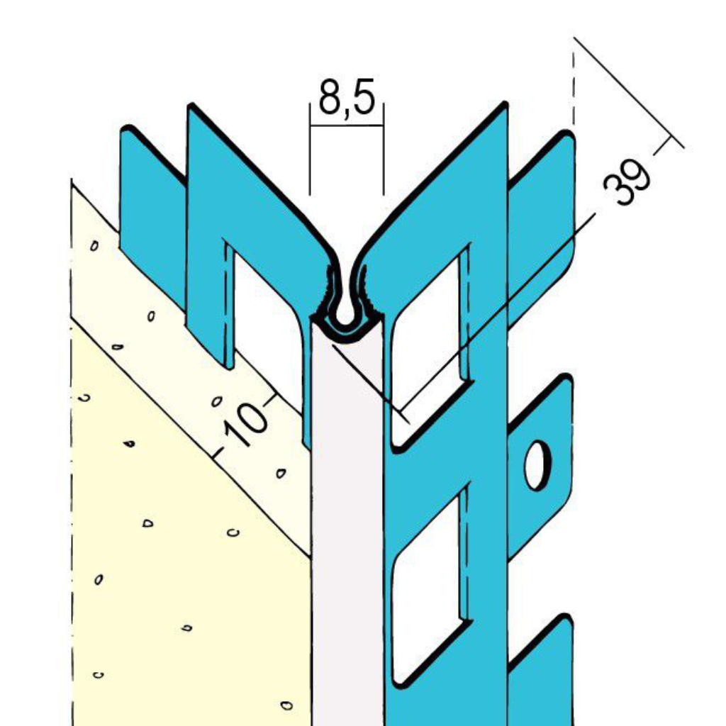 Kantenprofil für den Außenputz 01020 250,0 10 PG