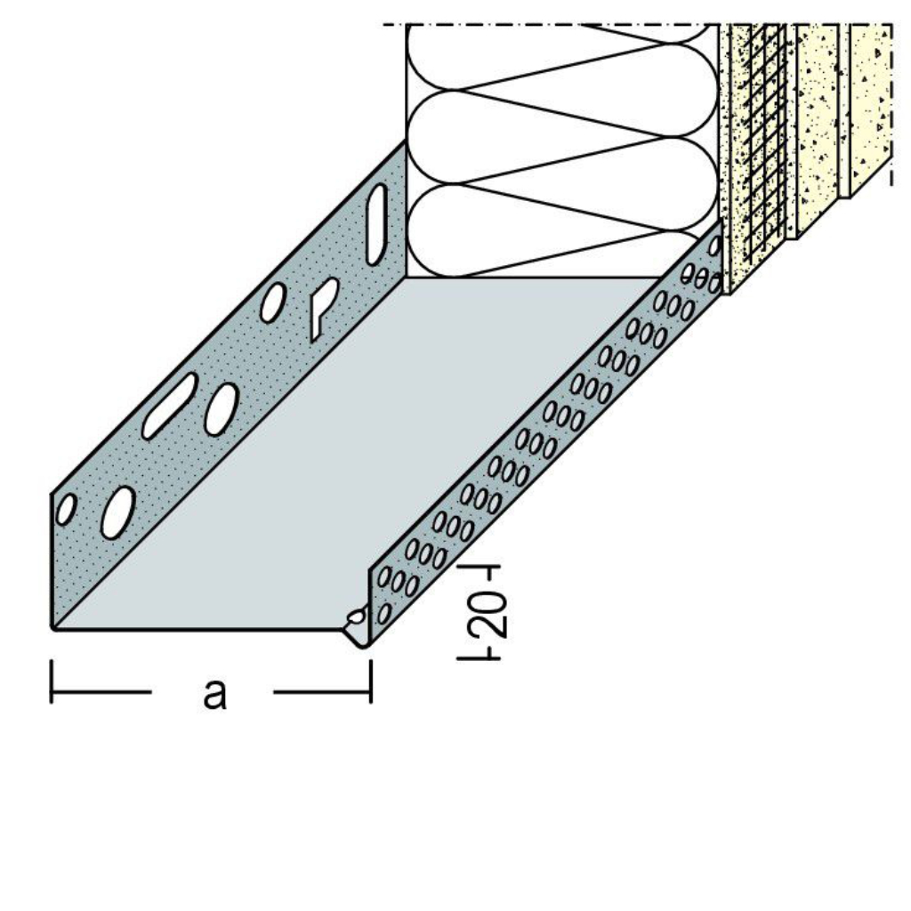 Sockeltrogprofil für WDV-Systeme