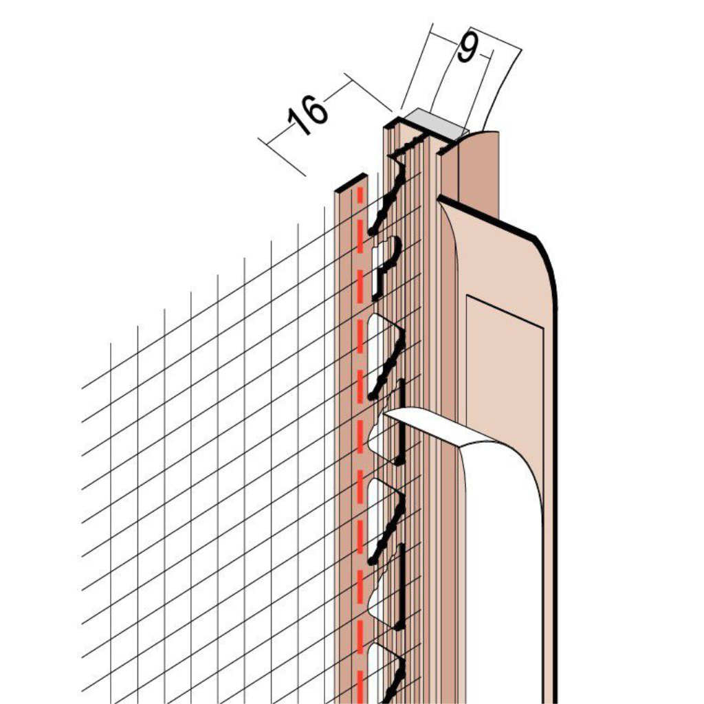 Anputzdichtleiste+Schutzlippe, Gewebe für WDV-Systeme 37909