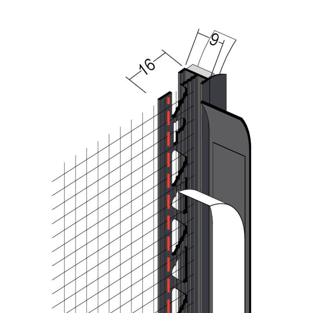 Anputzdichtleiste mit Schutzlippe, Gewebe für WDV-Systeme 37929