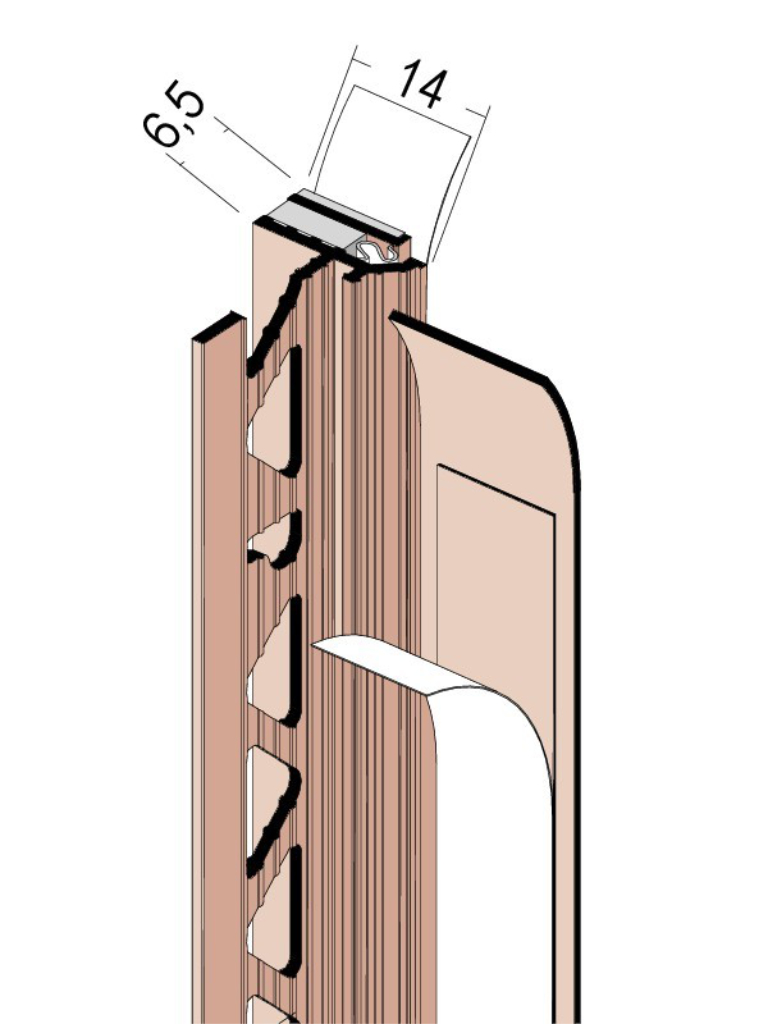 Anputzdichtleiste mit Schattenfuge, Membran 38614