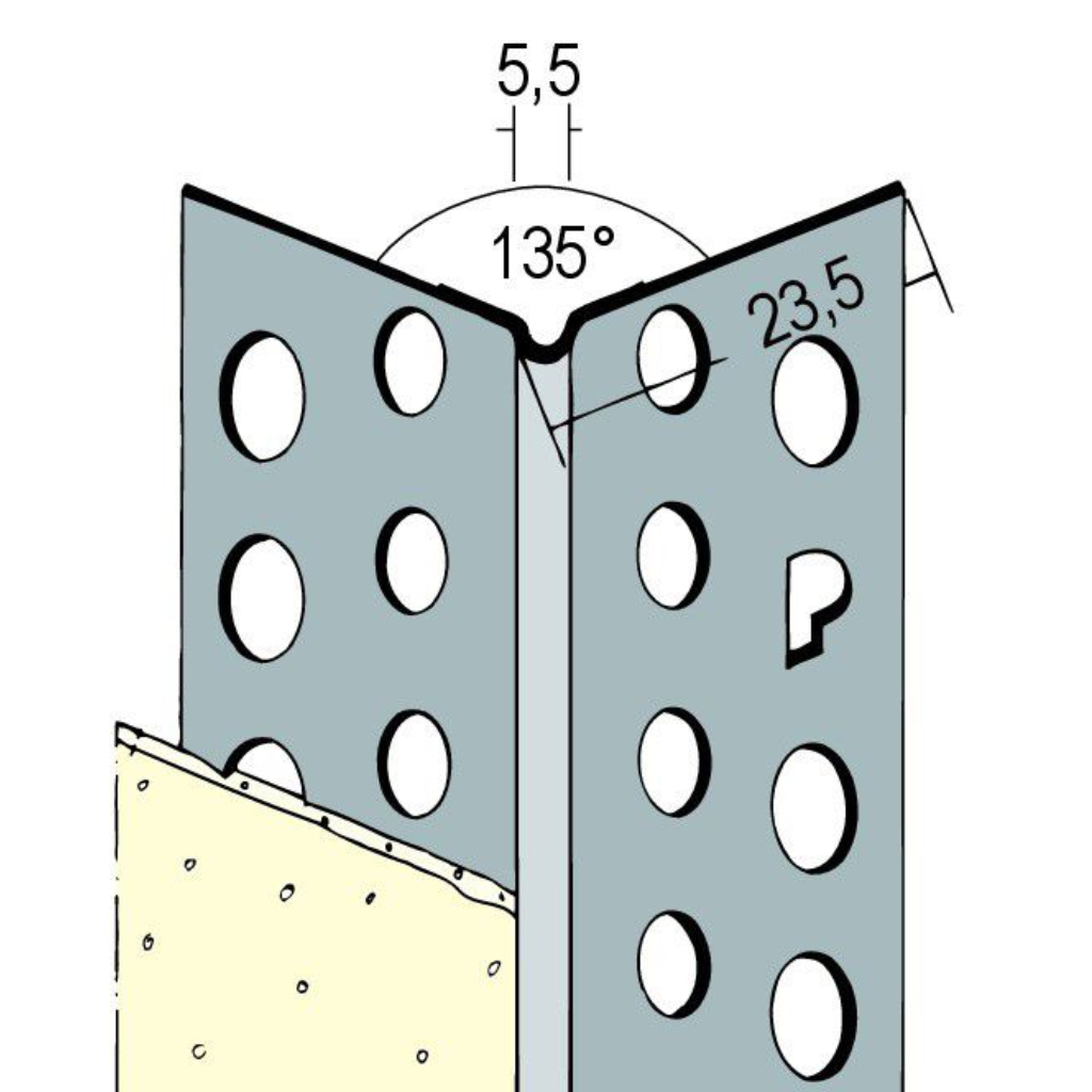 Kantenprofil 135° für den Trockenbau 9172