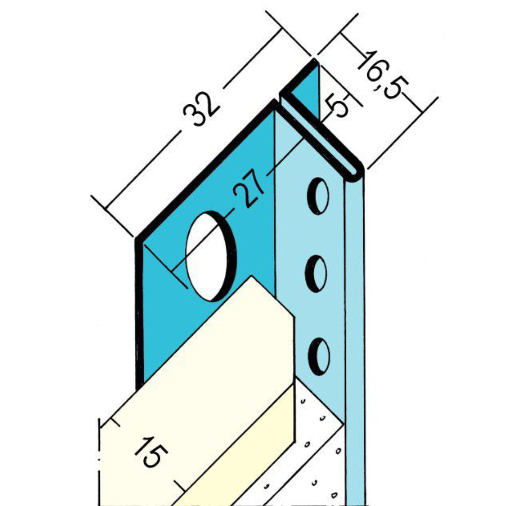 Anschlussprofil mit Schattenfuge für den Trockenbau 1377