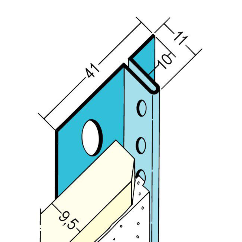 Anschlussprofil mit Schattenfuge für den Trockenbau 01316