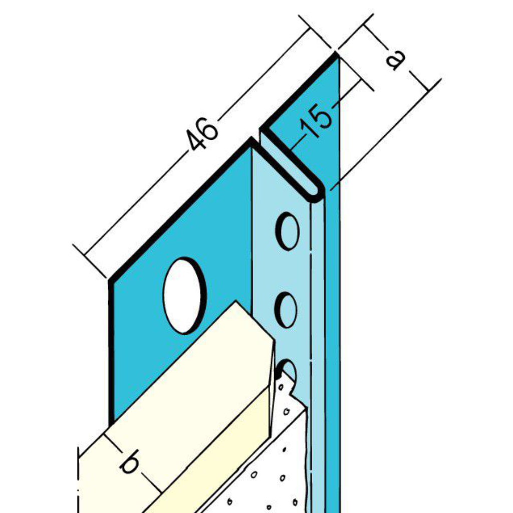 Anschlussprofil mit Schattenfuge für den Trockenbau 1328