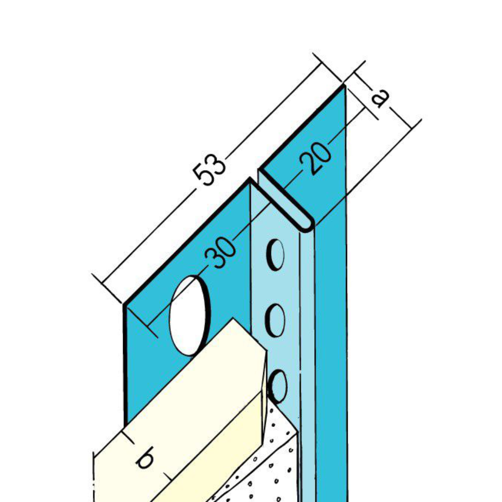 Anschlussprofil mit Schattenfuge für den Trockenbau 01325