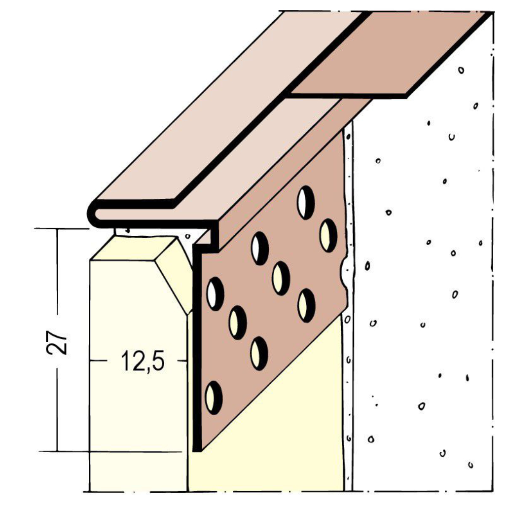 Anschlussprofil mit Schattenfuge für den Trockenbau 03766