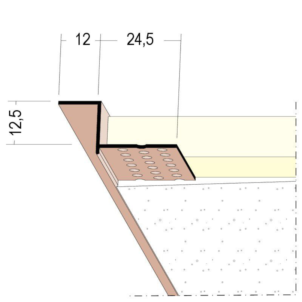 Anschlussprofil mit Schattenfuge für den Trockenbau 37824