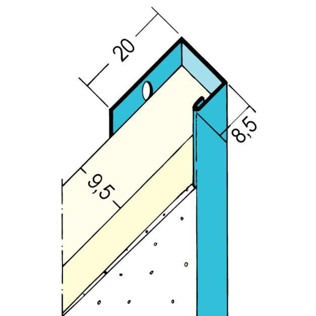 Einfassprofil für den Trockenbau 01120 250,0 WEIß GRUNDIERT