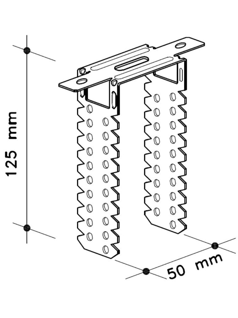 Direktabhänger für Holzlatten 50 mm