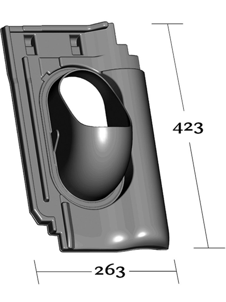 Venduct® Grundplatte DN100 Erlus Ergoldsbacher E58 S rot