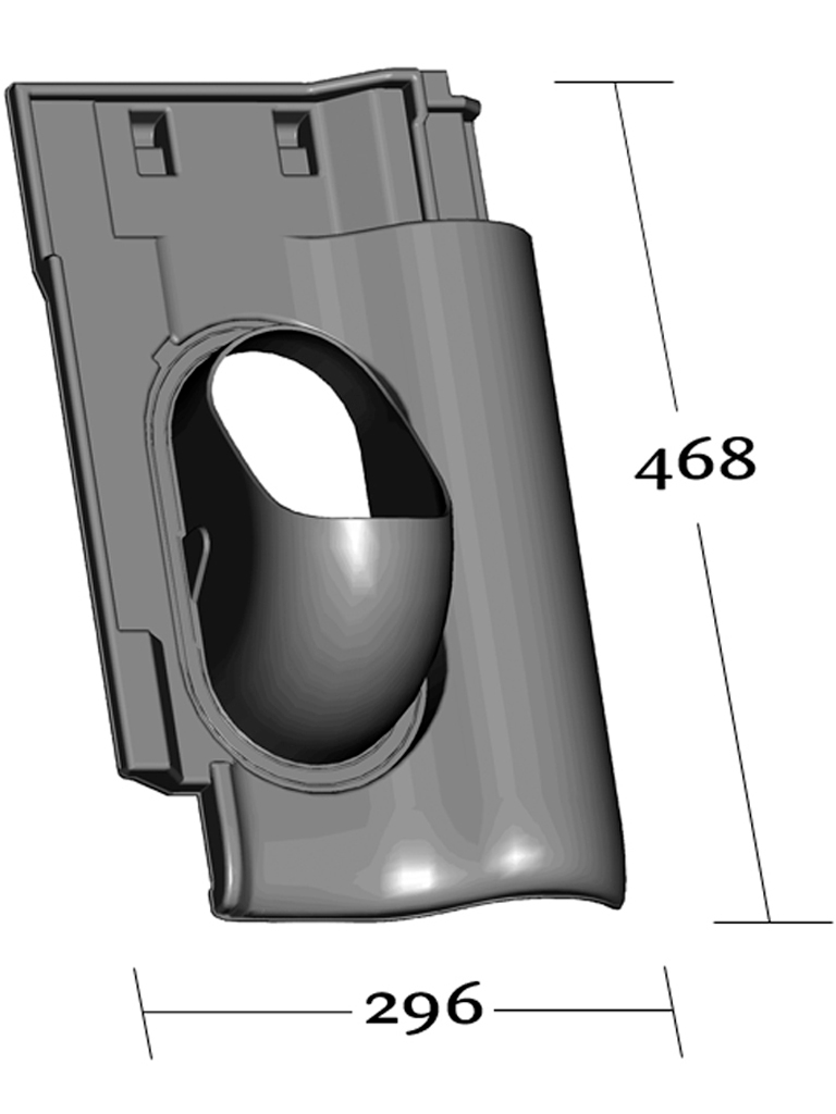 Venduct® Grundplatte DN100 Erlus Ergoldsbacher E58 SL rot