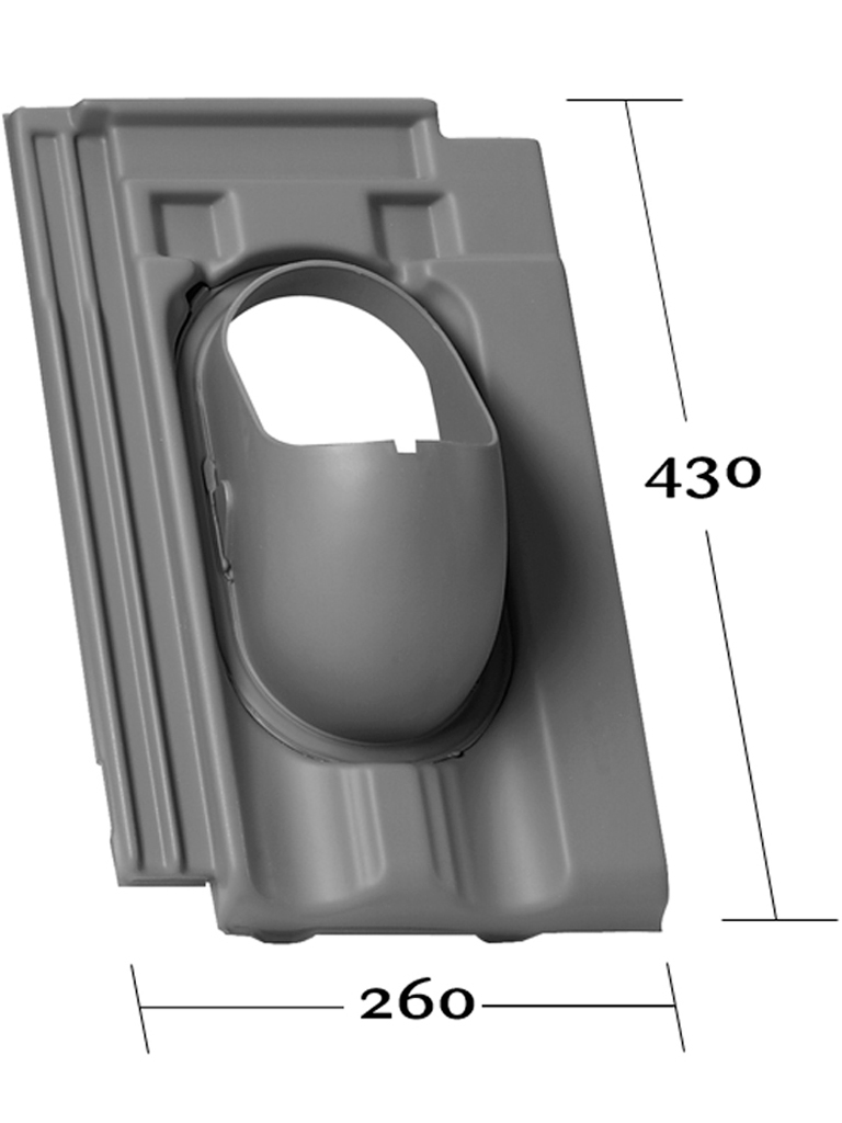 Venduct® Grundpl. DN100 WB Doppelmuldenfalz rotMondo 12/15,