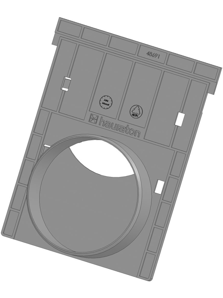 Stirnwand mit Auslauf DN/OD 110, aus PP, Typ 01