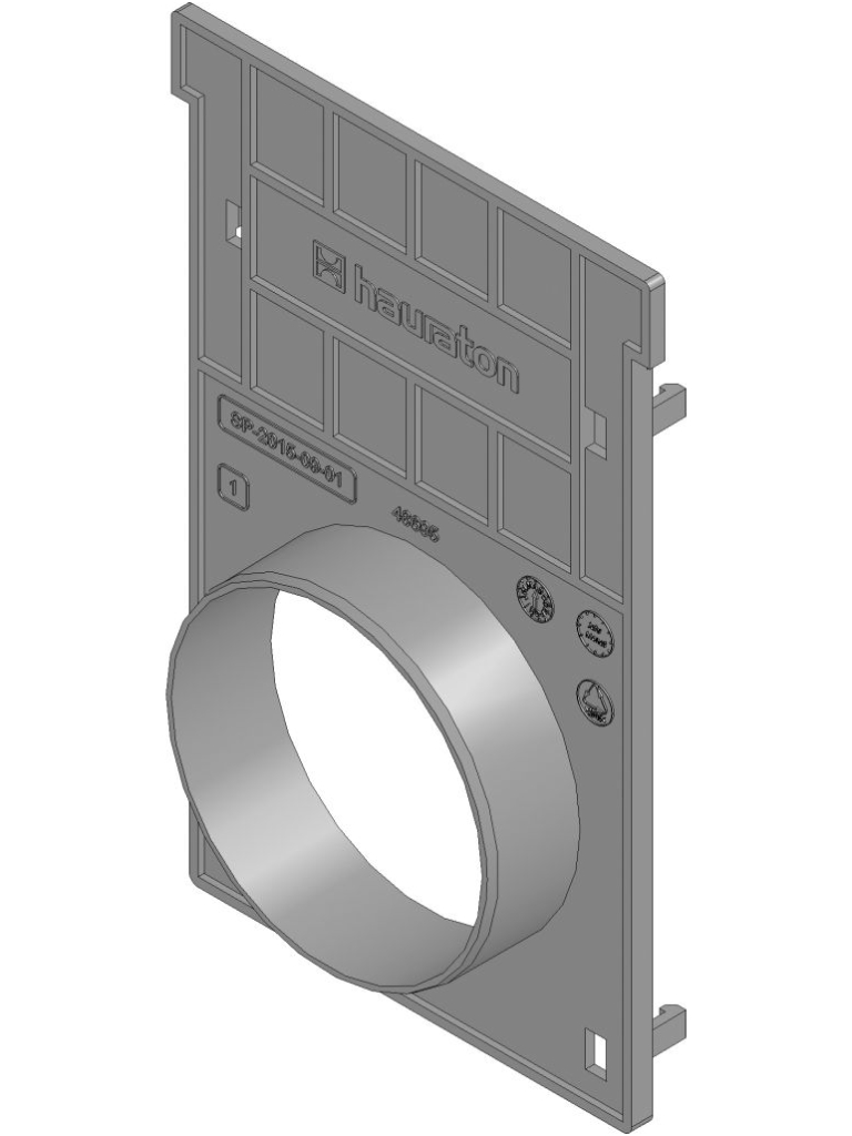 Stirnwand aus PP mit Auslauf DN/OD 110, Typ 020