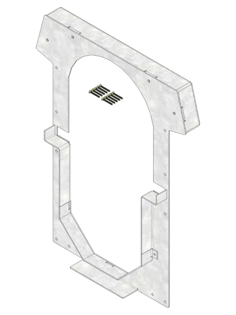 Adapterplatte mit Verschraubungsset an Schachtbauwerk, Typ 8000